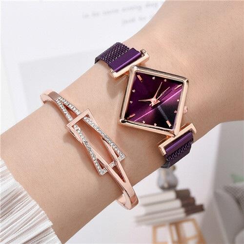 Luxury Women's Square Diamond Watch