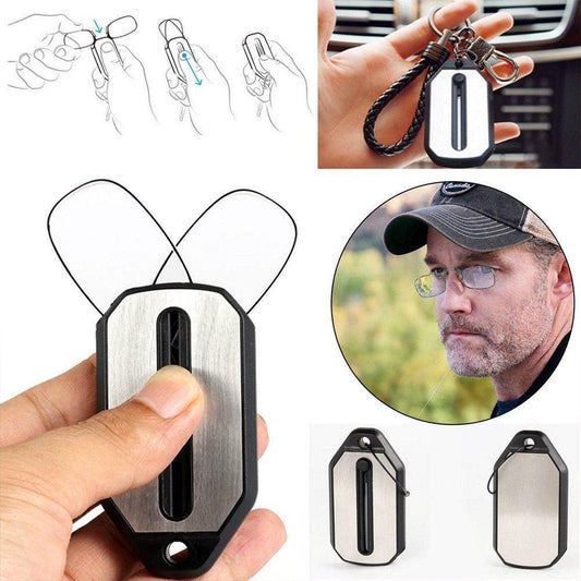 Flex-Grip Folding Glasses with Keychain Case - Indigo-Temple