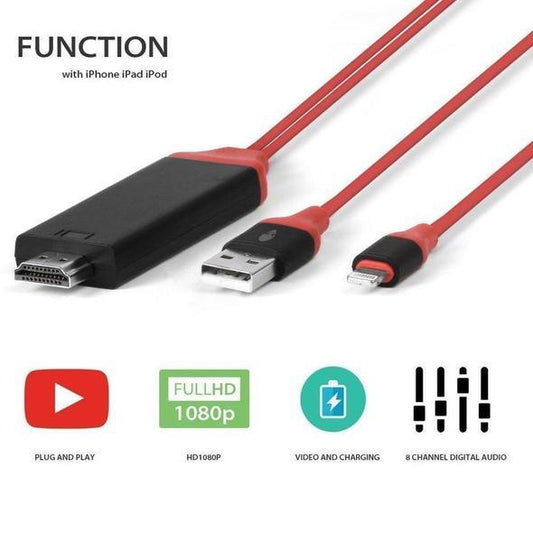 ITV ADAPTER CORD™ - Instant iOS-to-HDMI Streaming - Indigo-Temple