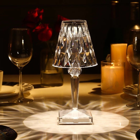 Crystal Diamond Glow Touch Table Lamp
