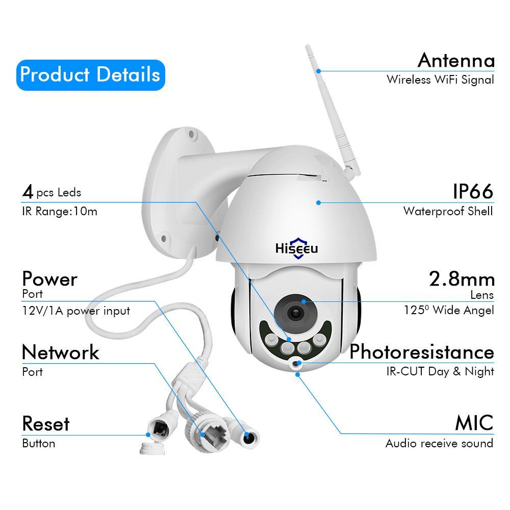 IX-EYE™ 1080P HD WiFi Outdoor weatherproof PTZ Security Camera - Indigo-Temple