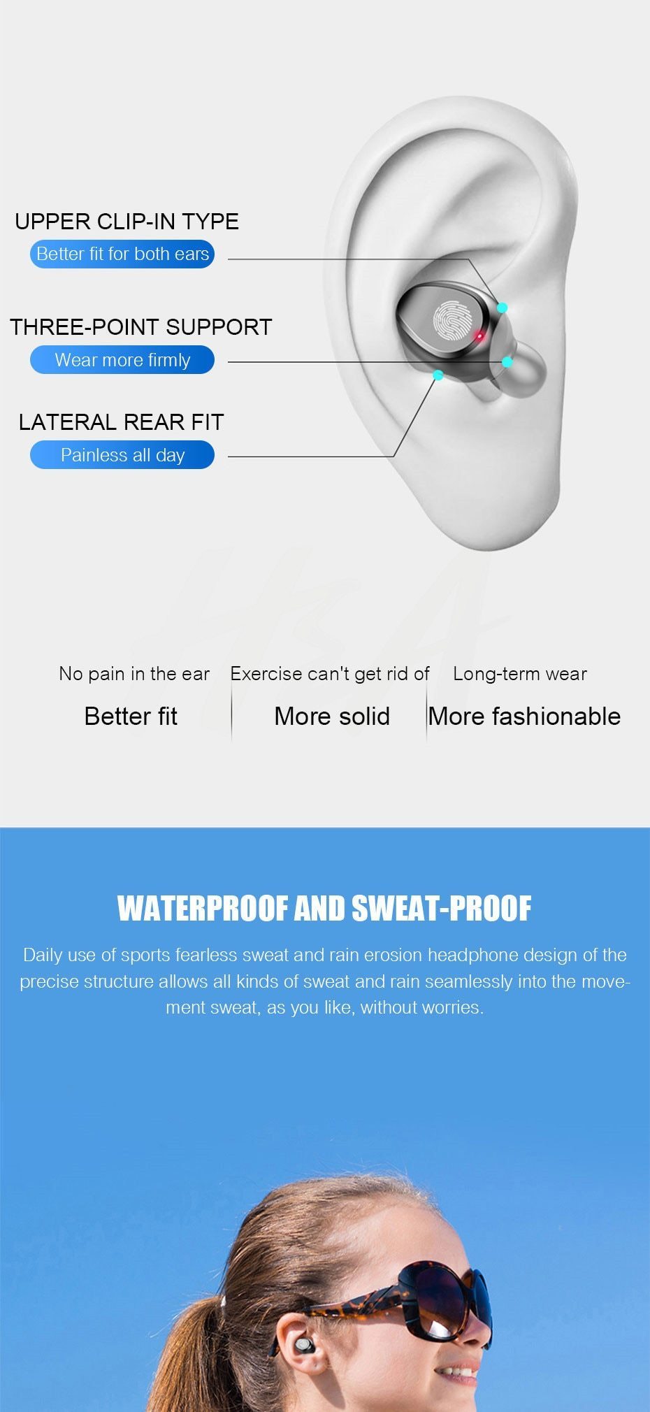 2 in 1 Bluetooth V5.0 Wireless Touch Control Earbuds With Power Bank Case - Indigo-Temple