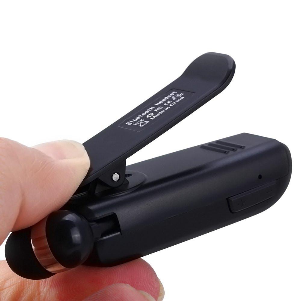 Hands Free Wear Clip Vibrating Bluetooth V4.0 Earphone - Indigo-Temple