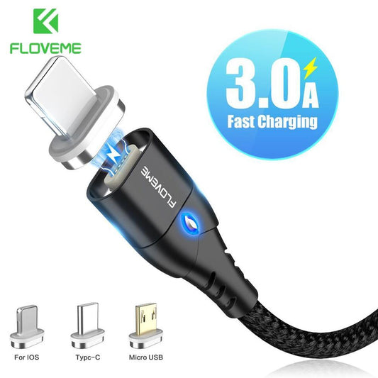 3A High-Speed Magnetic Charging Cable (Micro-USB/Type-C/Apple) - Indigo-Temple