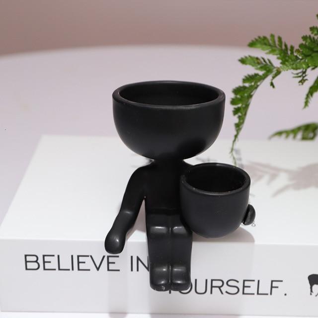 Humanoid Ceramic Flower Pot Vase