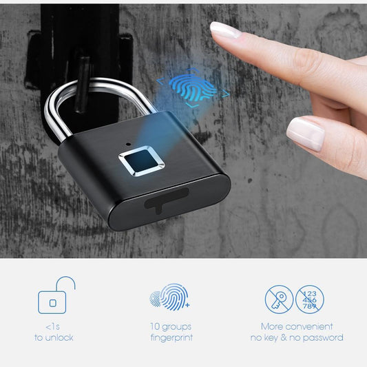 SmartLock™ Fingerprint Keyless USB Rechargeable Lock - Indigo-Temple