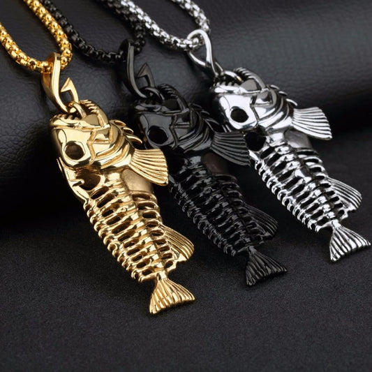 Fish Bone Pendant - Indigo-Temple
