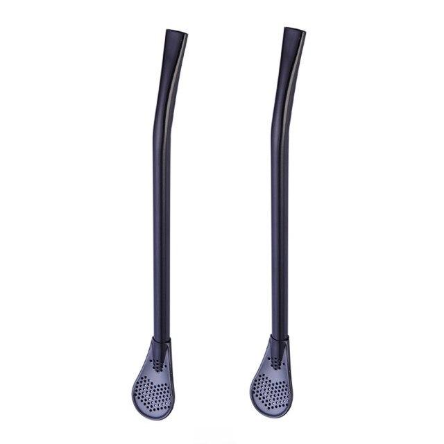 Stainless Steel 2 in 1 Spoon Straw (2pcs set)
