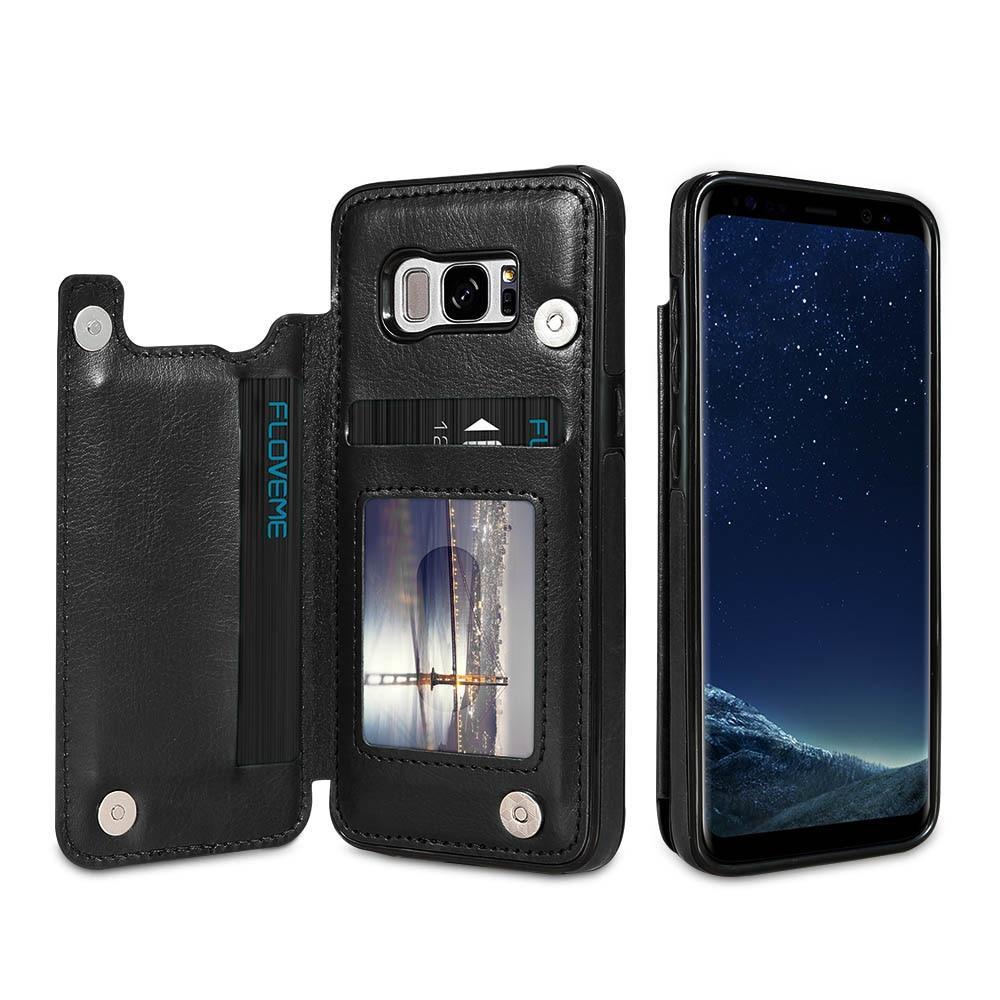 KISSCASE Card Slot Case For Samsung Galaxy S9 S8 S10 Plus S10e Holder Cases For Samsung S7 Edge Note 8 9 10 Plus Leather Cover