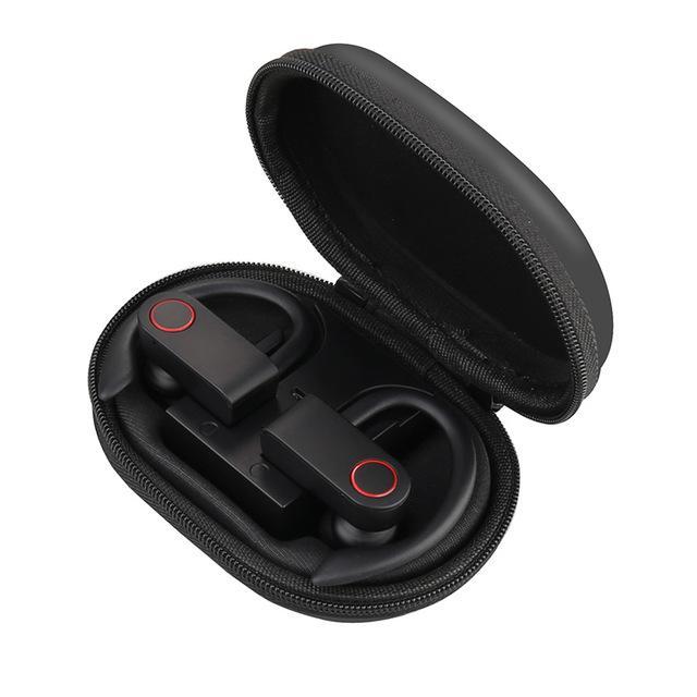 9D Surround Ultra Lightweight Waterproof Bluetooth 5.0 Sporty Earphones with Charging Case