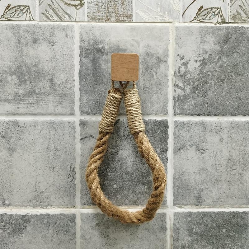 Multipurpose Vintage Bathroom Stick-On Hanging Rope