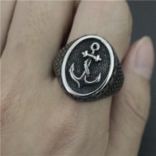 Alameda - Anchor Iron Chains Ring - Indigo-Temple
