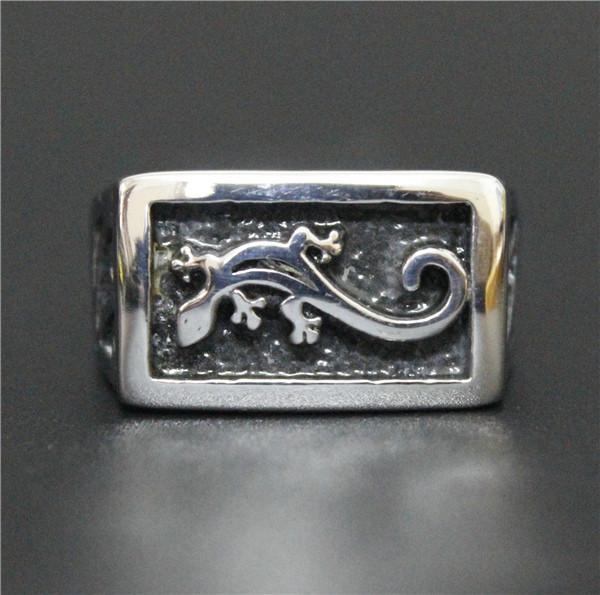 Gekko-Stainless Steel Ring - Indigo-Temple