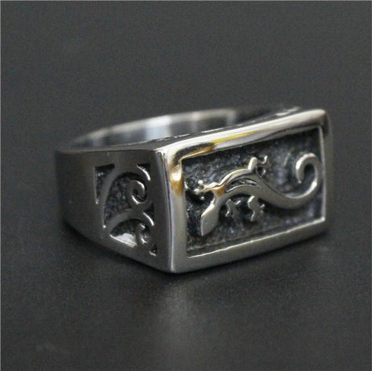 Gekko-Stainless Steel Ring - Indigo-Temple