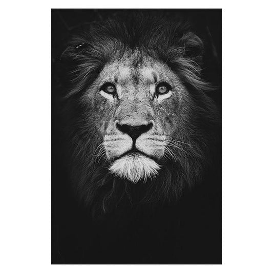 BLACK & WHITE AFRICAN ANIMAL CANVAS PAINTING