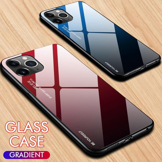 Gradient Tempered Glass Smartphone Case for iPhone & Samsung