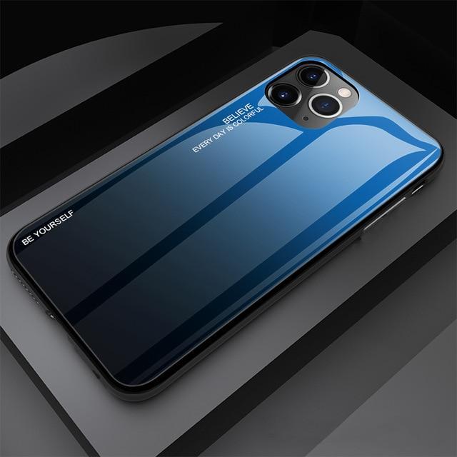 Gradient Tempered Glass Smartphone Case for iPhone & Samsung