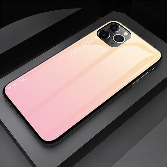 Gradient Tempered Glass Smartphone Case for iPhone & Samsung