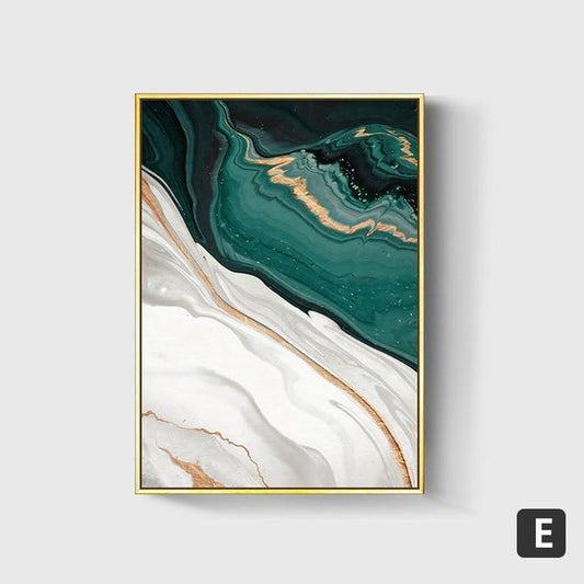 Abstract Teal Green Canvas Art Painting