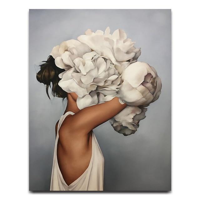 Lady Flower Art Canvas Painting