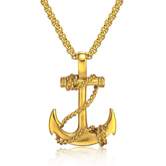Bexx - Anchor Pendant black/gold/white - Indigo-Temple