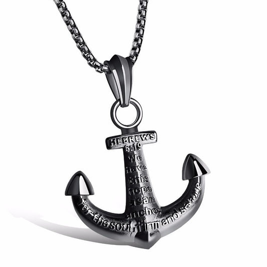 Viny - Men Anchor Pendant Necklace - Indigo-Temple