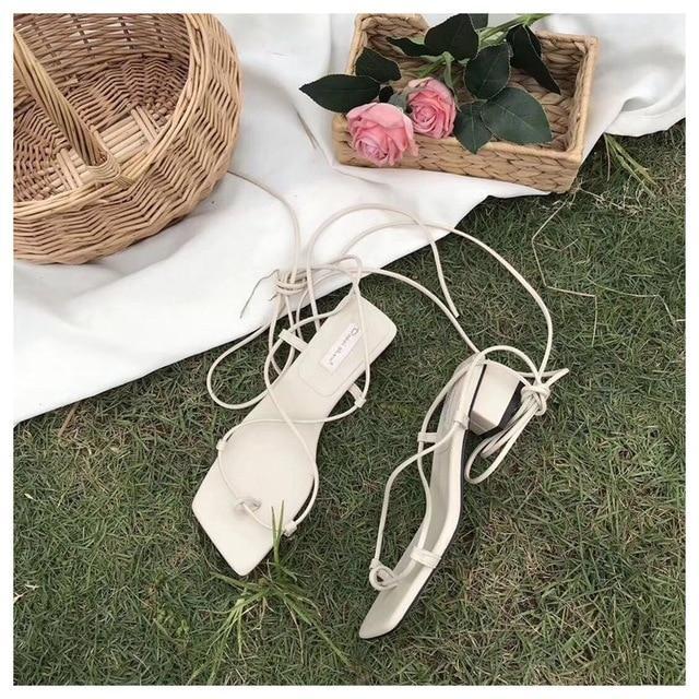 DonleeQueen™ Lace Up Back Strap Sandals