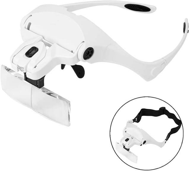 C-Sharp™ Adjustable 5 Lens Magnifier Glass HeadBand With LED Light