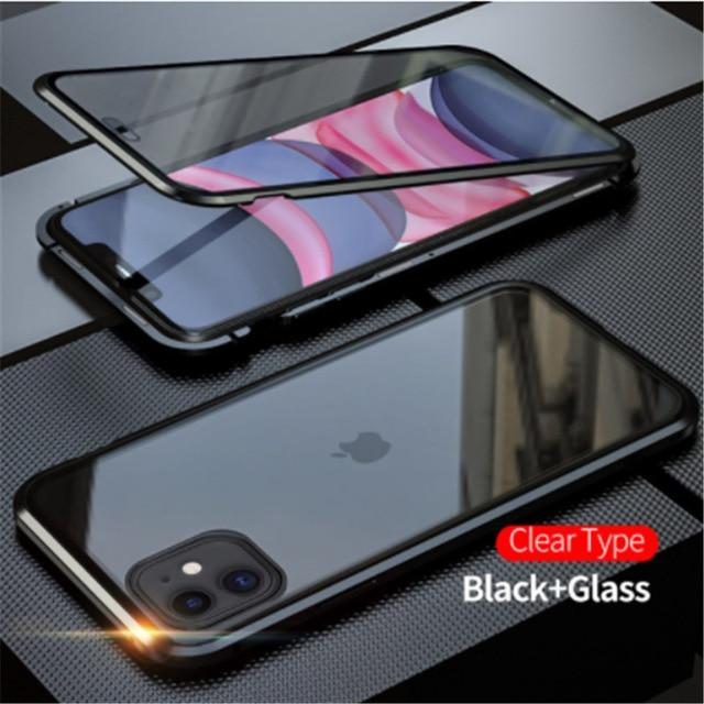 360 Degrees Tempered-Glass Magnetic Phone Case for iPhone