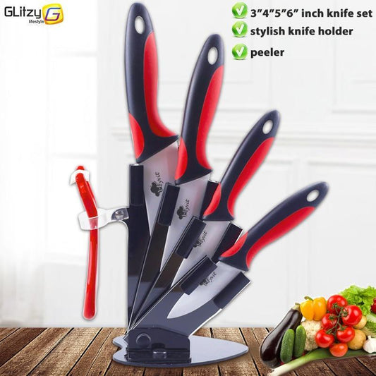 PerfectChef™ Zirconia Ceramic Knife Set & Holder