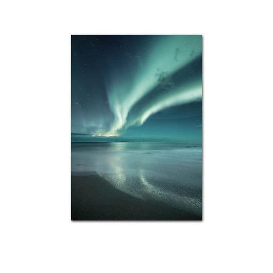 Scandinavian Travel Teal Landscape Canvas
