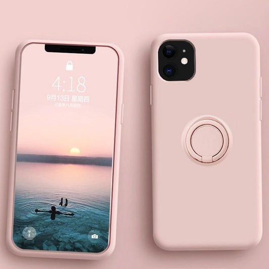Ring Holder Silicone Case For iPhone