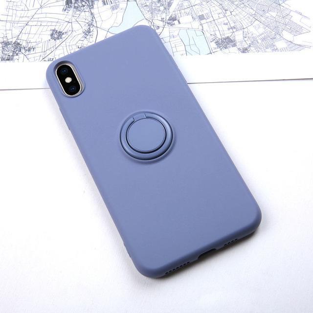 Ring Holder Silicone Case For iPhone