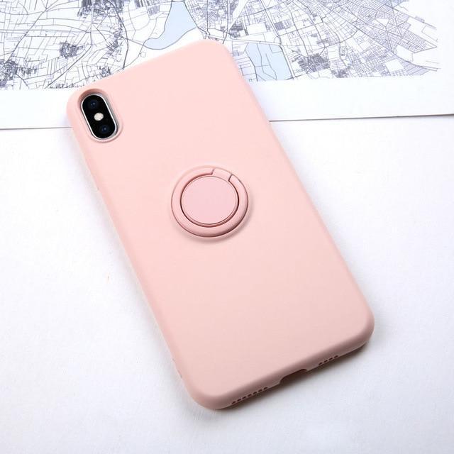 Ring Holder Silicone Case For iPhone