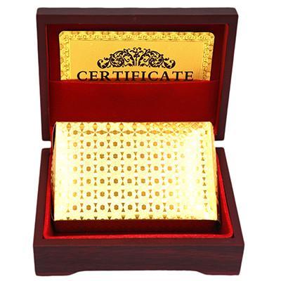 24K Gold Foil Plated Cards With a Wooden Box - Indigo-Temple