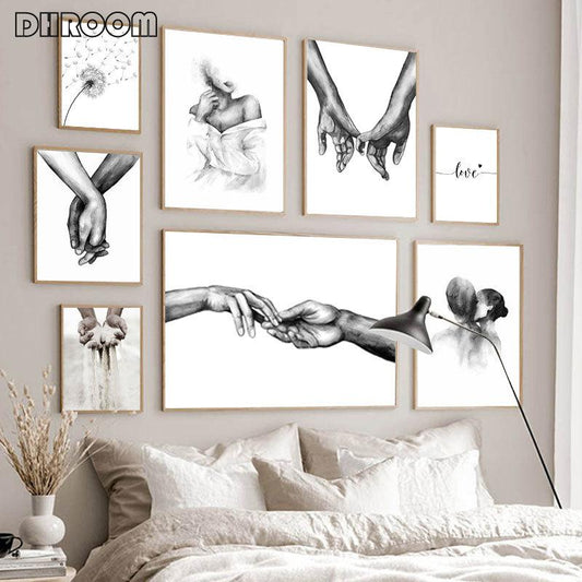 Black&White Lovers Canvas Painting