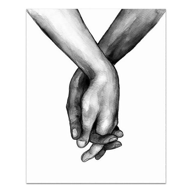 Black&White Lovers Canvas Painting