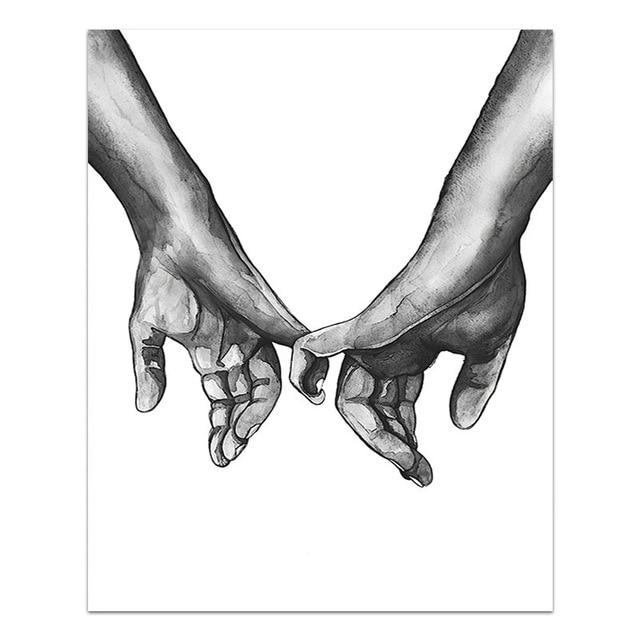 Black&White Lovers Canvas Painting