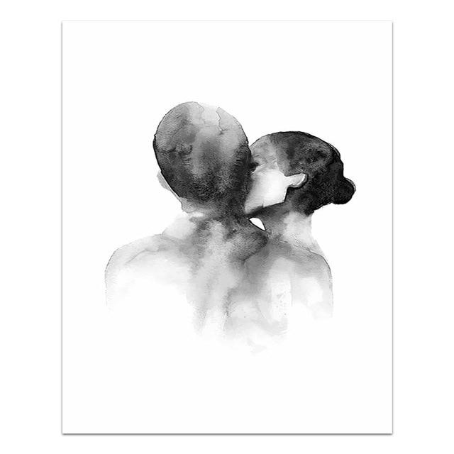 Black&White Lovers Canvas Painting