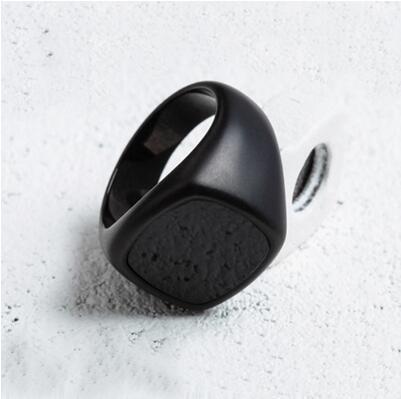 Coolx - Black Square Men's Ring - Indigo-Temple