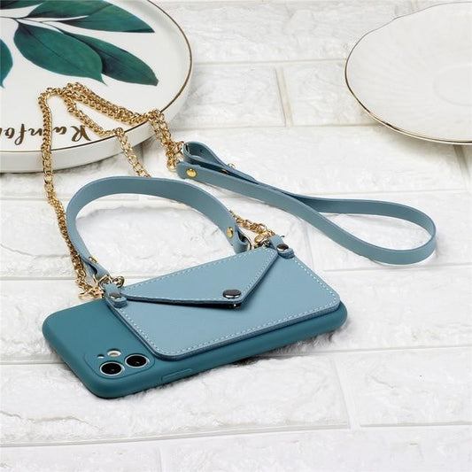 GTWIN Silicone Lanyard Wallet Phone Case For iPhone