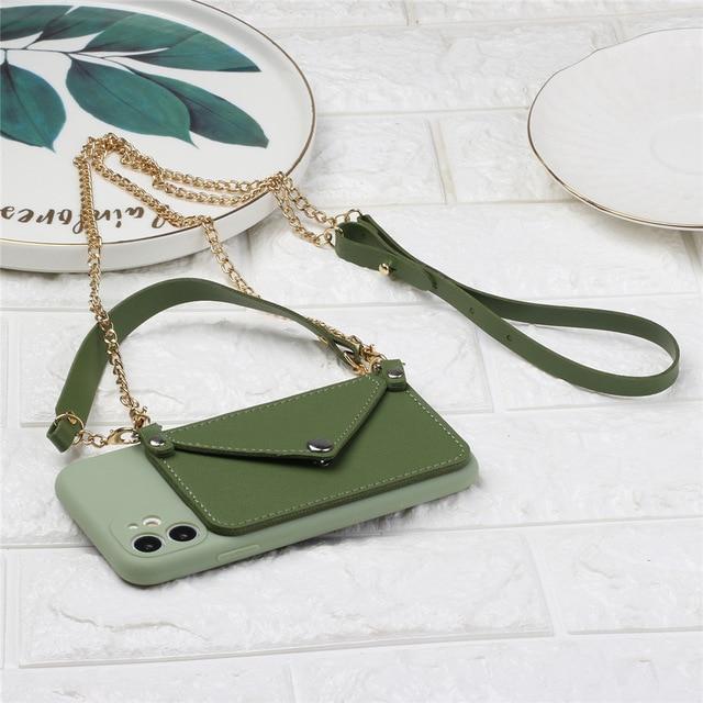 GTWIN Silicone Lanyard Wallet Phone Case For iPhone