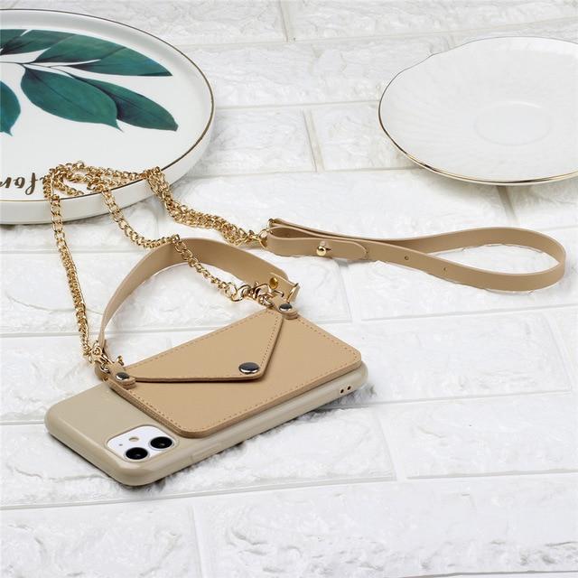 GTWIN Silicone Lanyard Wallet Phone Case For iPhone