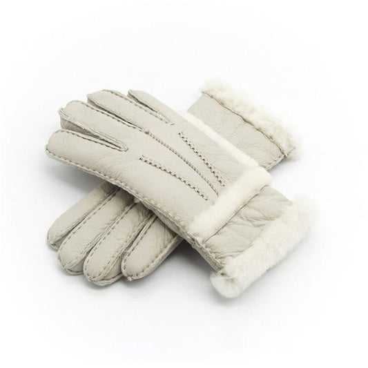 Genuine Leather Winter Fur Gloves For Women