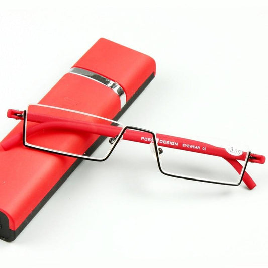 Light Half Frame Prescription Reading Glasses With Case