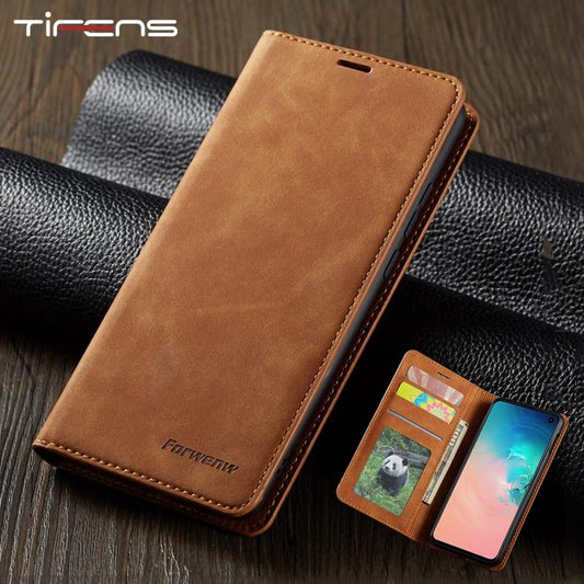 Leather Flip Case For Samsung Phones