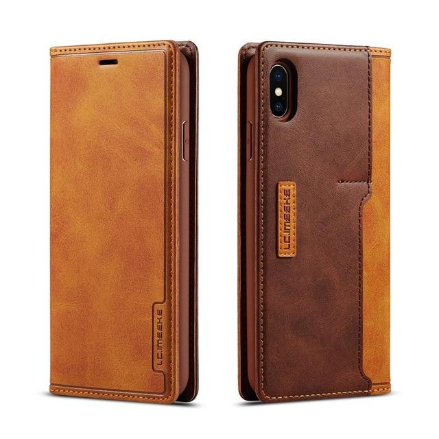 Luxurious Magnetic Leather iPhone Flip Case