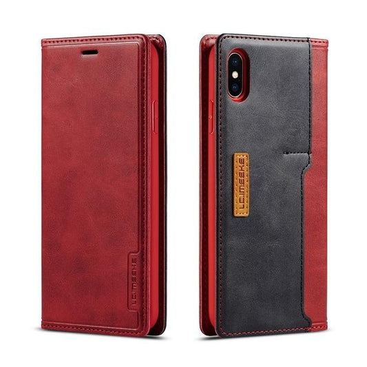 Luxurious Magnetic Leather iPhone Flip Case