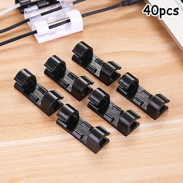 Self Adhesive Wire Organizer Clips (20/40 Pcs)