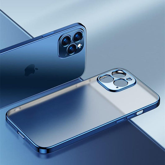 Luxury Square Frame Plating Clear iPhone Case